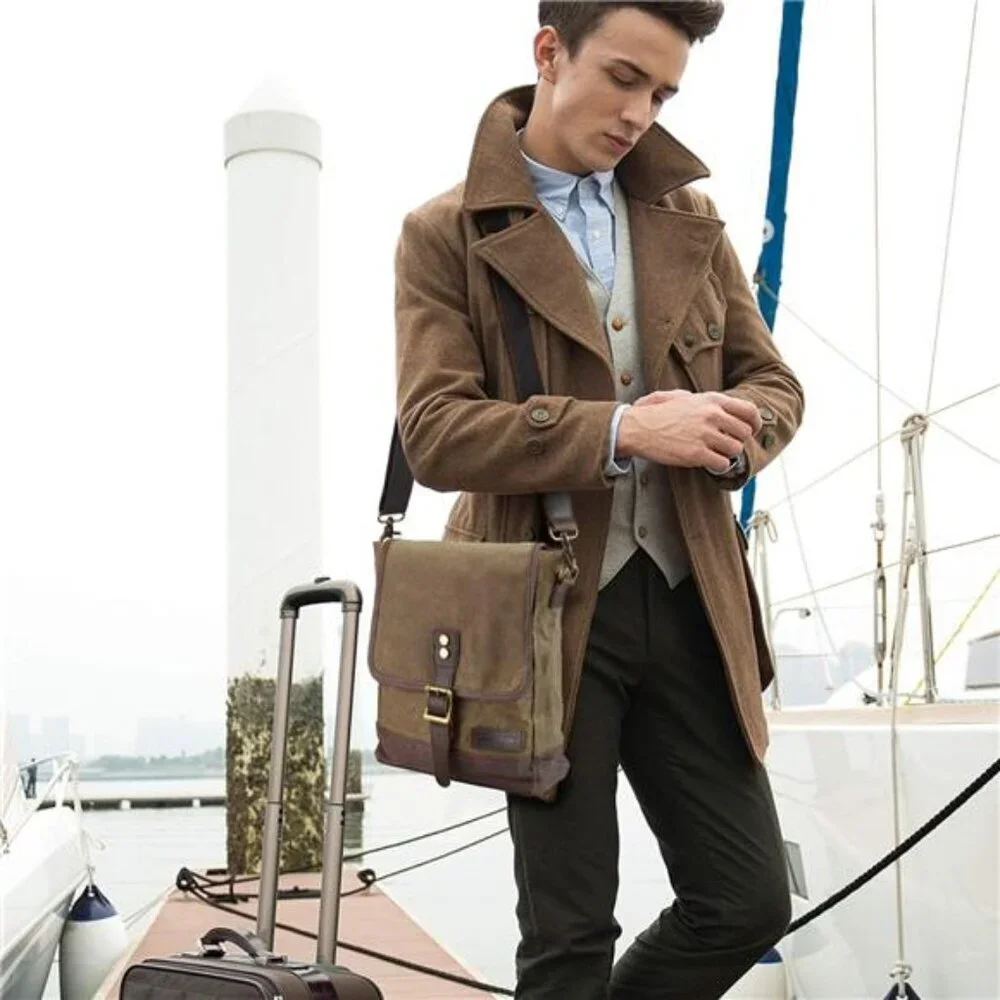 Messenger Bag for Men and Women Canvas Purse Crossbody Shoulder Bag Casual